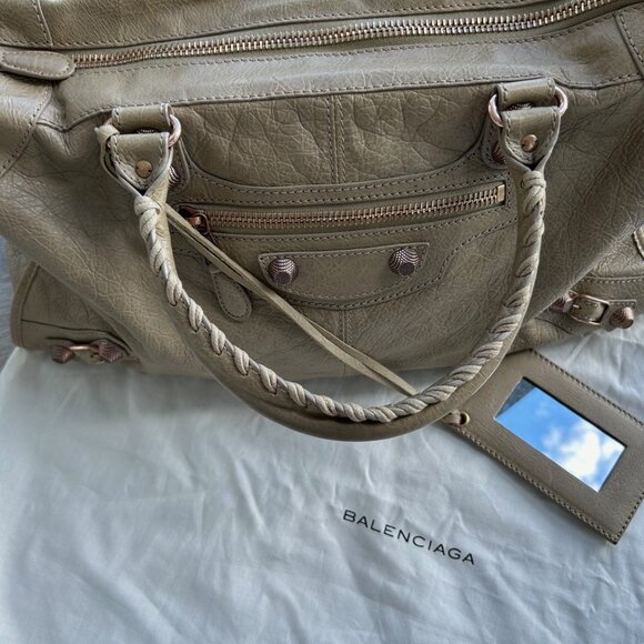 BALENCIAGA LE CITY LARGE BEIGE HANDBAG - Picture 7 of 13